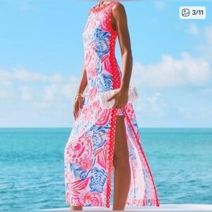 Lilly PulitzerSADIE MAXI ROMPER, RESORT WHITE SUN SEA SAND